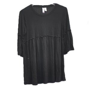 Planet Motherhood Maternity Shirt Black Tiered Oversized Lightweight Size Small